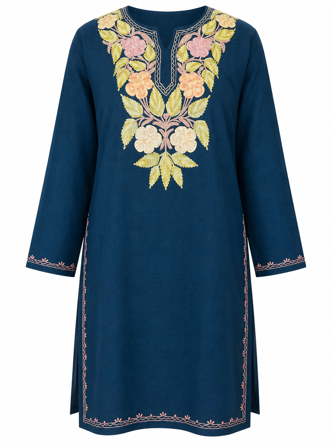 Kashmir Aari cotton Co-Ord Set | Dark Blue